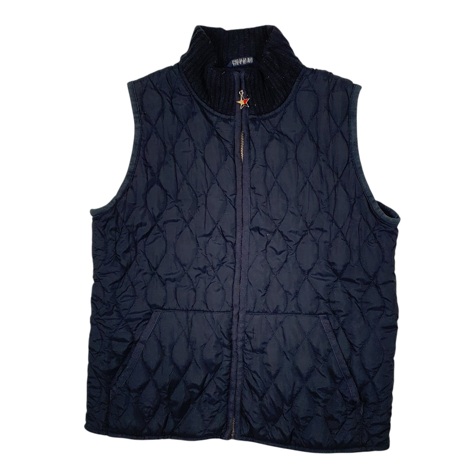 Womens Navy Tommy Hilfiger Quilted Crewneck Coat