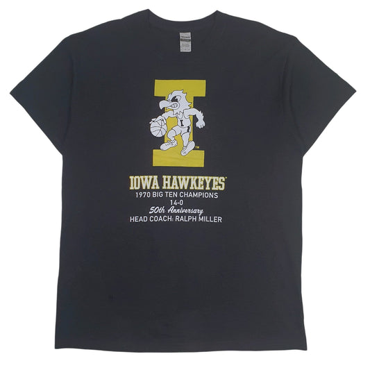 Mens Black Gildan Iowa Hawkeyes Short Sleeve T Shirt