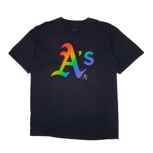 Mens Black Fanatics MLB Oakland Athletics Baseball Short Sleeve T Shirt