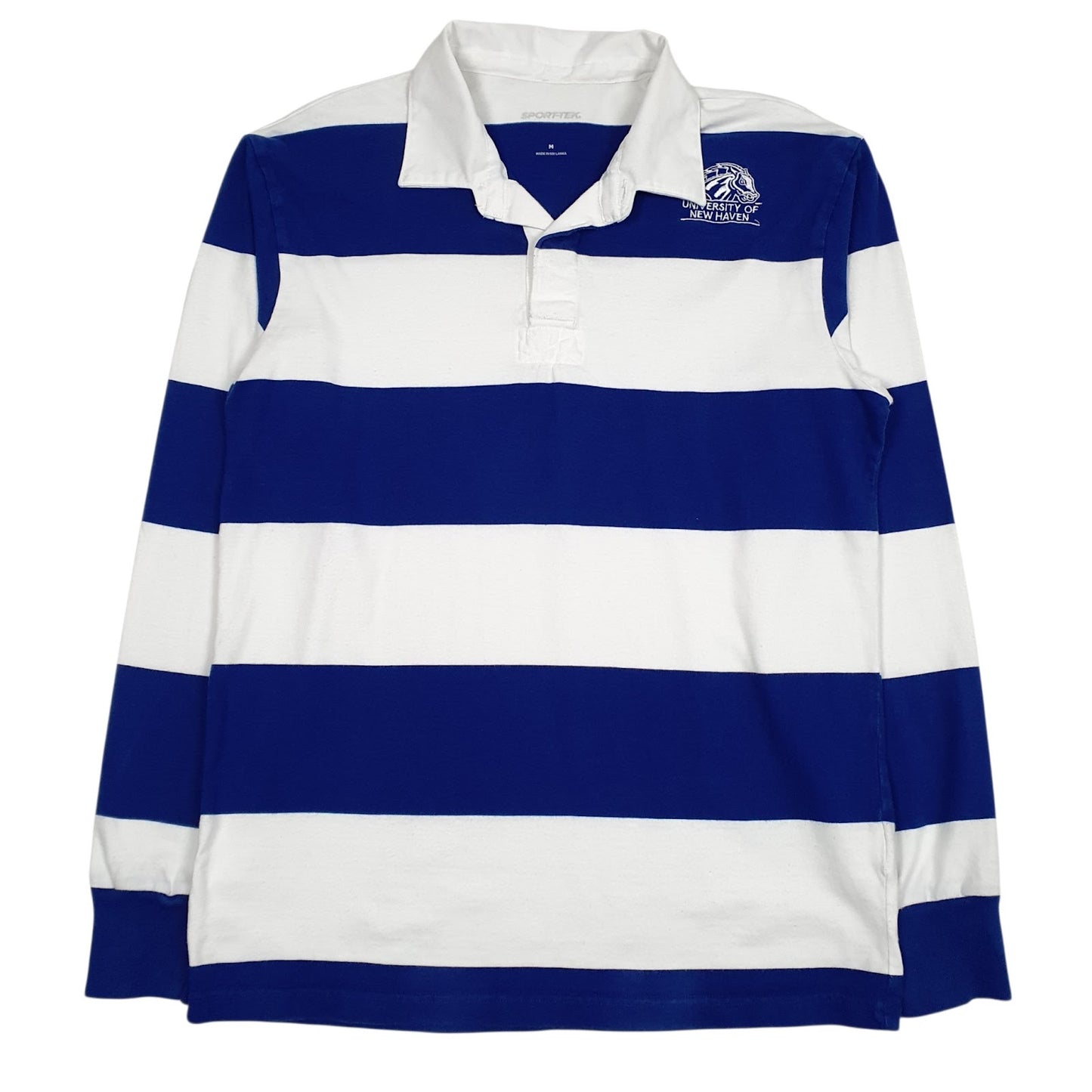 Mens White Sport-Tek Rugby University Of New Haven Long Sleeve Polo Shirt