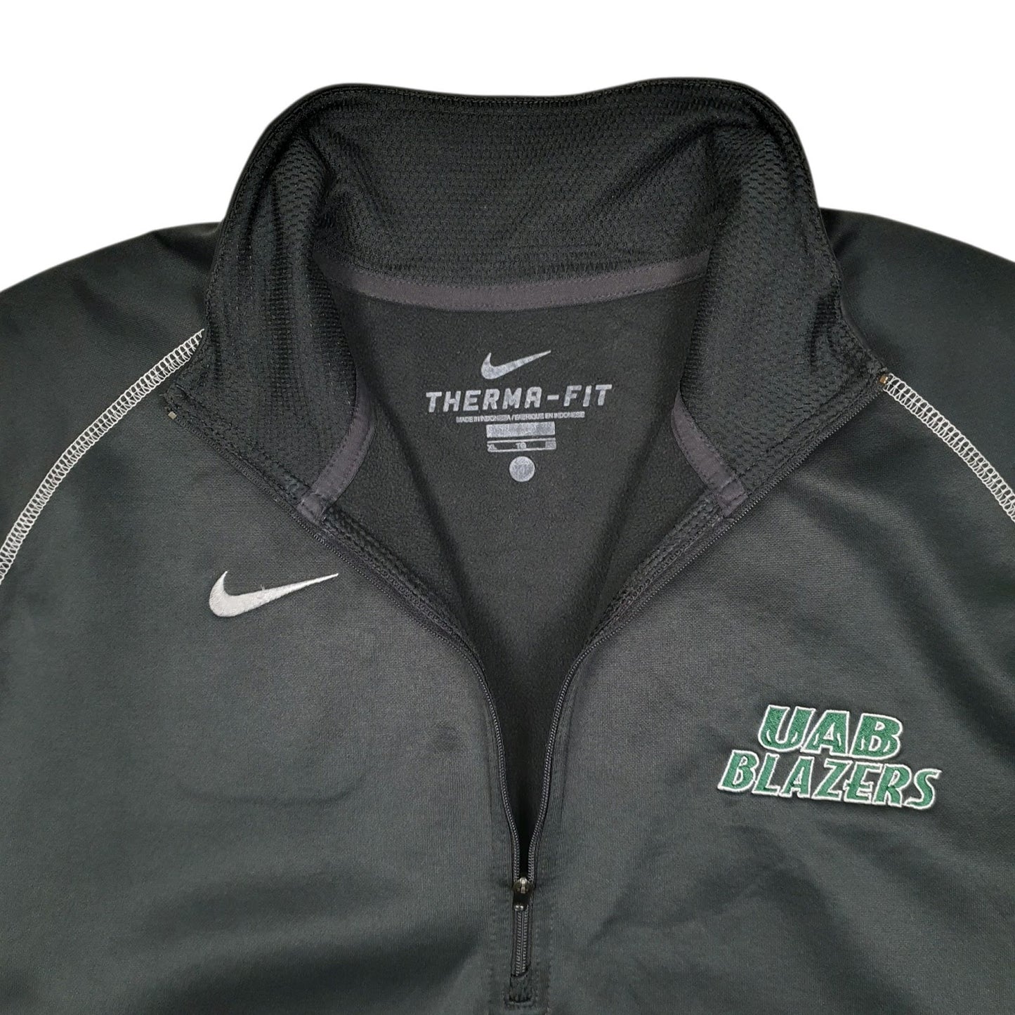 Mens Grey Nike Therma Fit UAB Blazers Quarter Zip Jumper