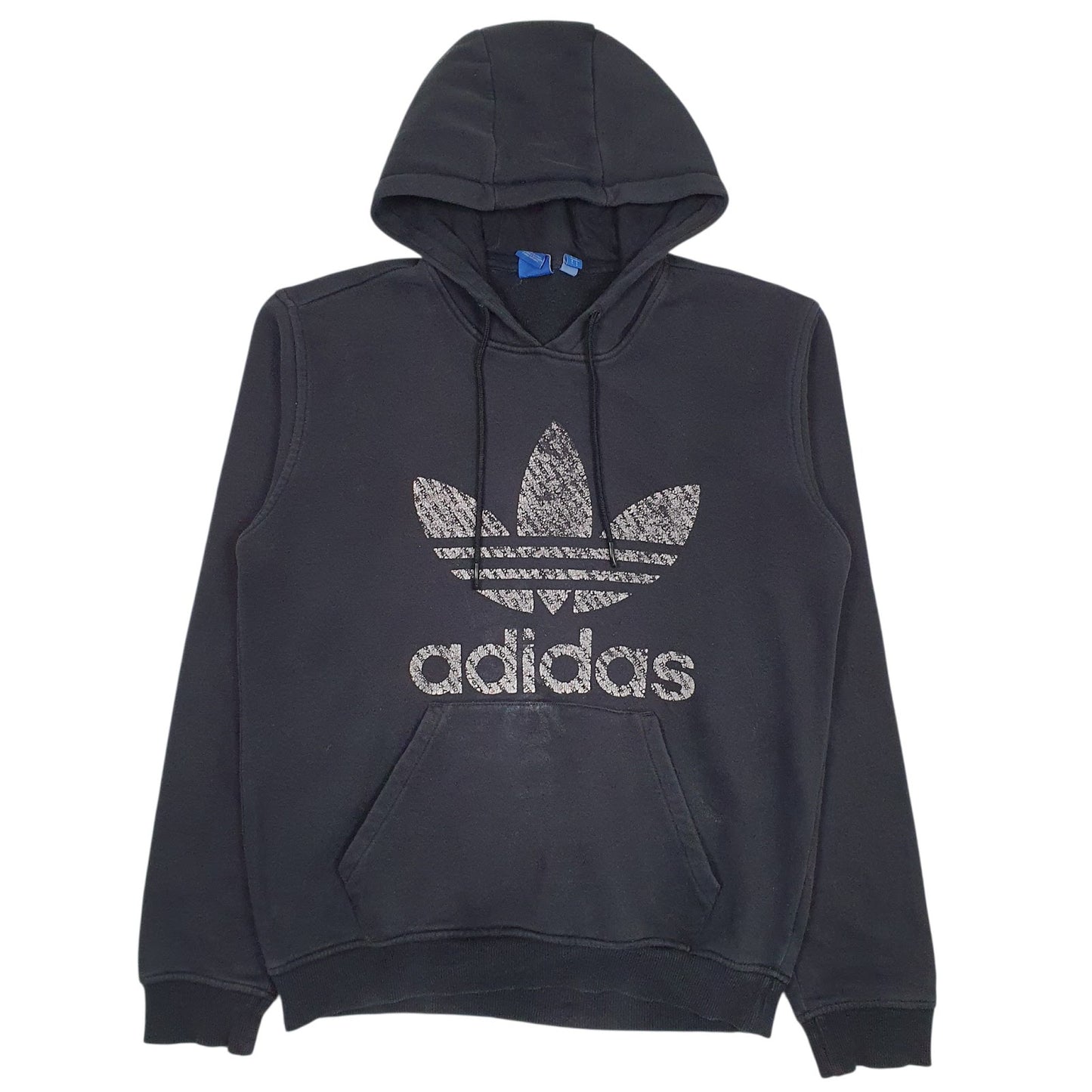 Mens Black Adidas Spellout Hoodie Jumper