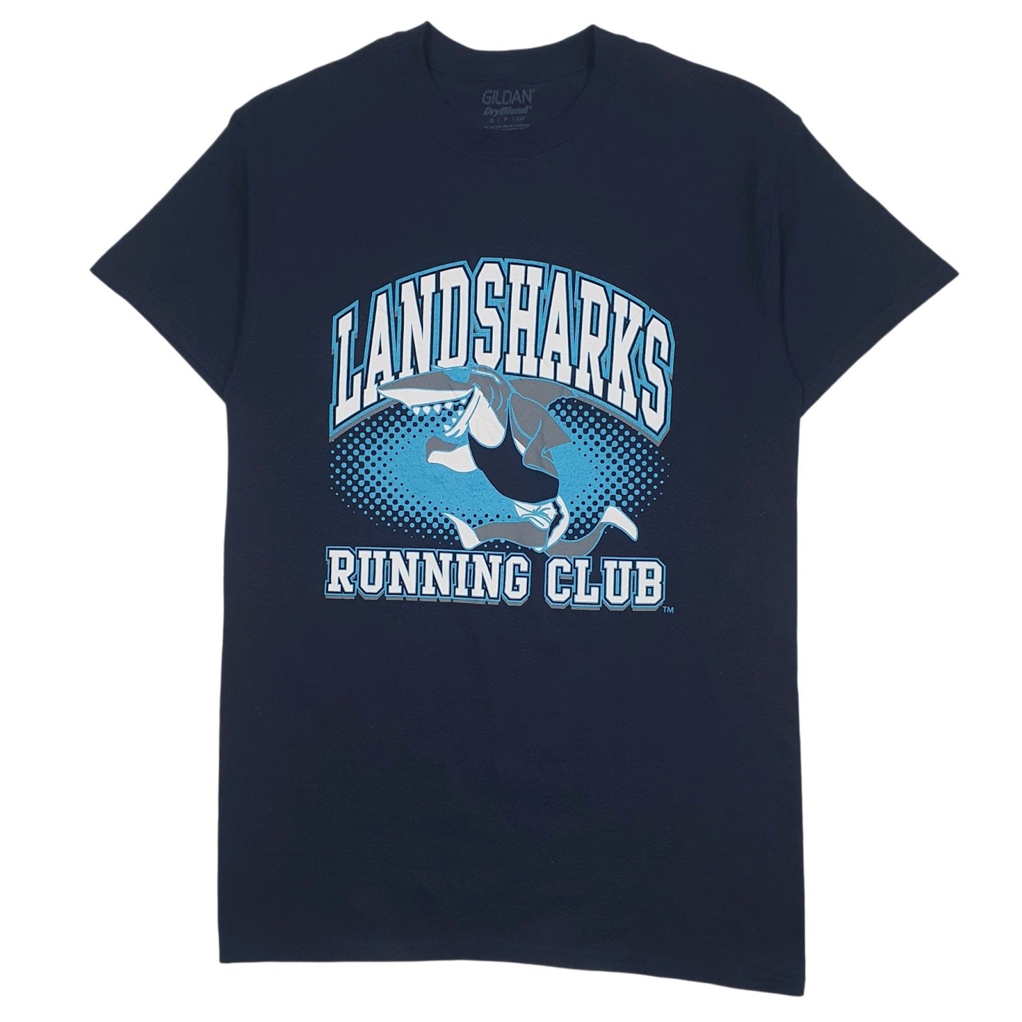 Mens Navy Gildan Landsharks Running Club Short Sleeve T Shirt