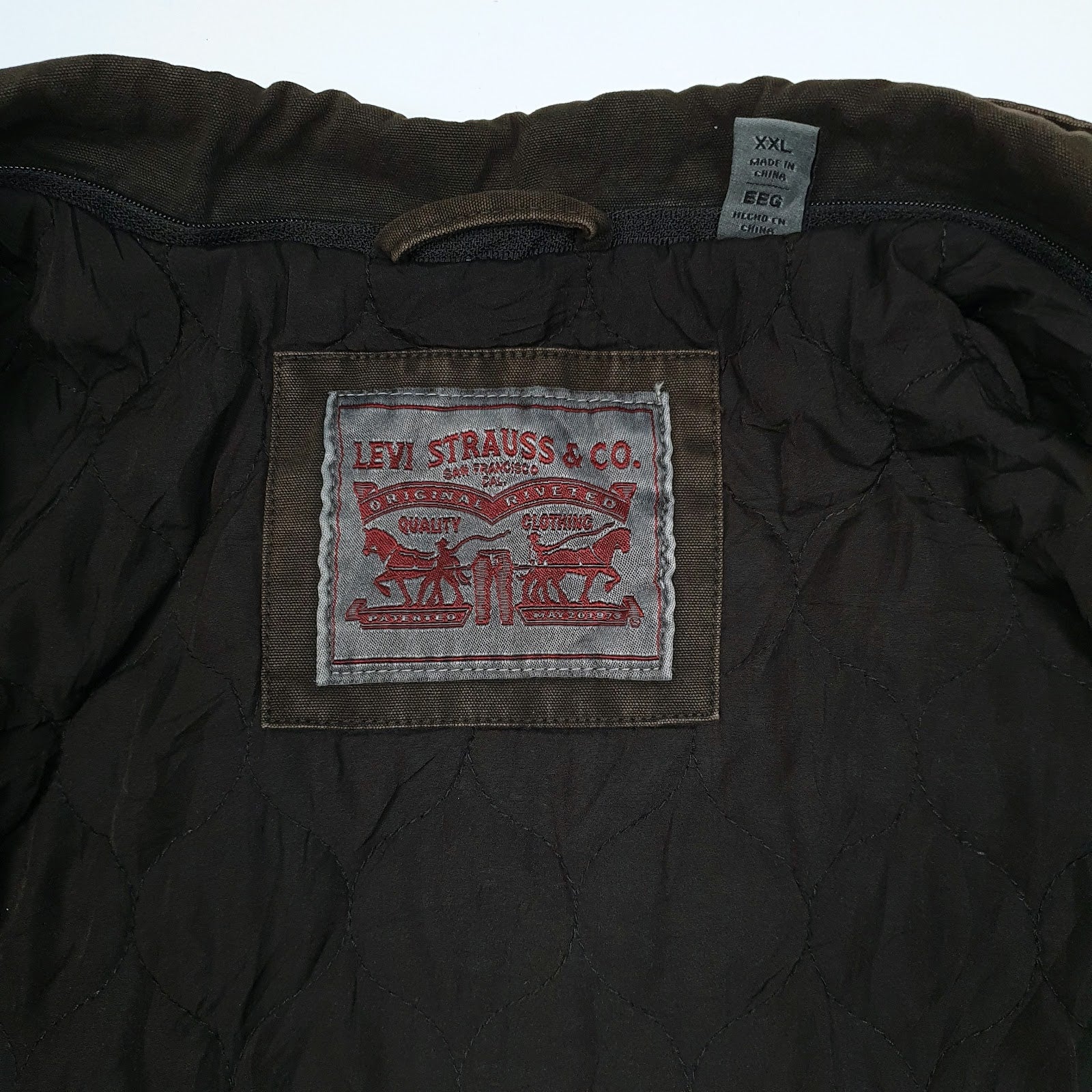 Mens Brown Levis Windbreaker Military Army Bomber  Coat