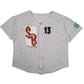 Mens Grey Unbranded Baseball Jersey Short Sleeve T Shirt