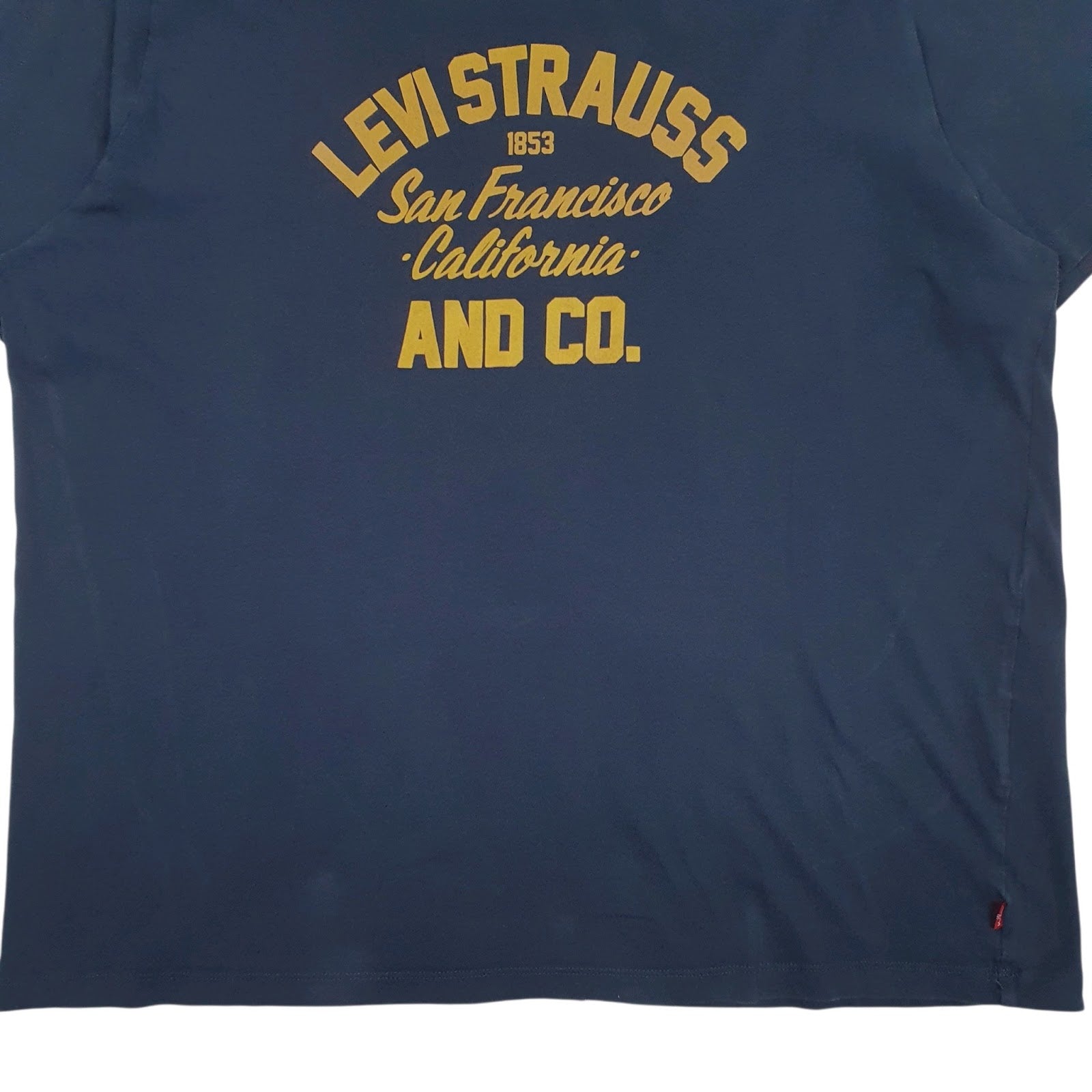 Mens Navy Levis Spellout  T Shirt