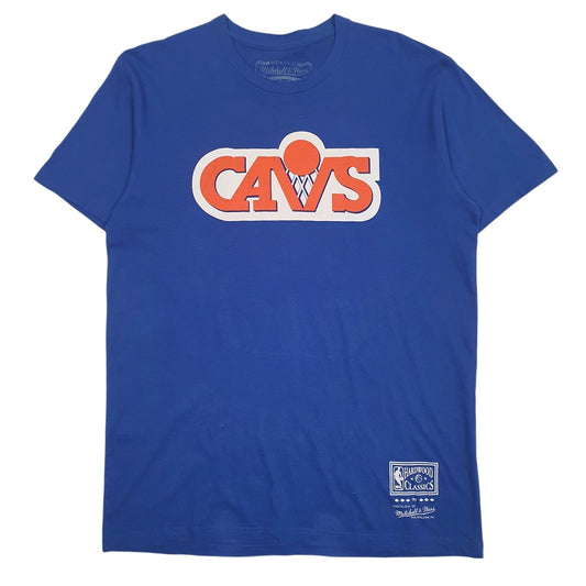 Mens Blue Mitchell & Ness Cavs Short Sleeve T Shirt