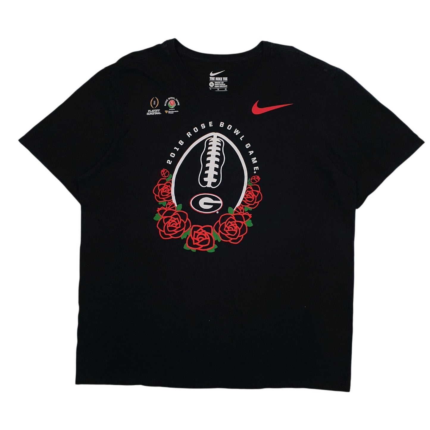 Mens Black Nike 2018 Rose Bowl Georgia Bulldogs Short Sleeve T Shirt