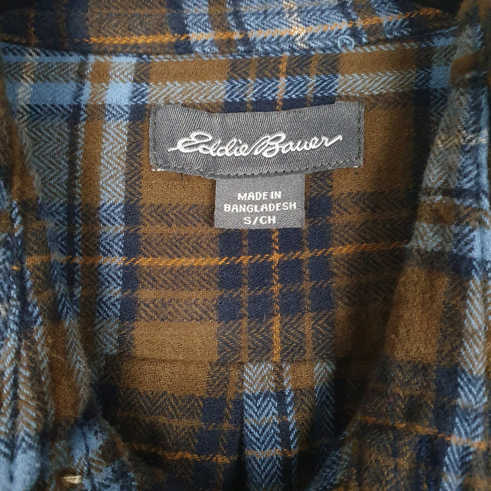 Mens Brown Eddie Bauer Flannel  Shirt