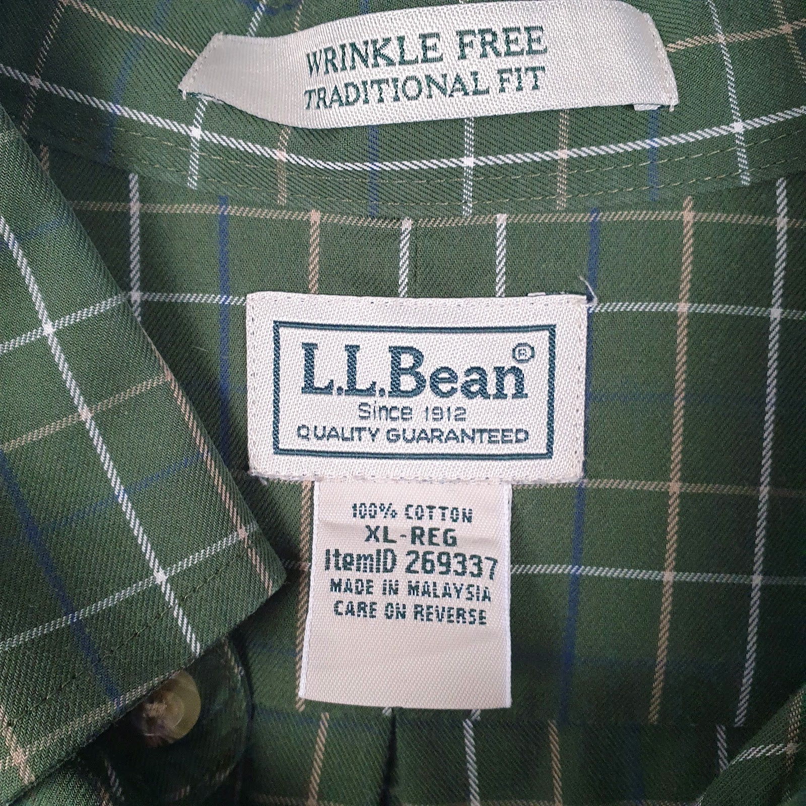 Mens Green L.L.Bean   Shirt