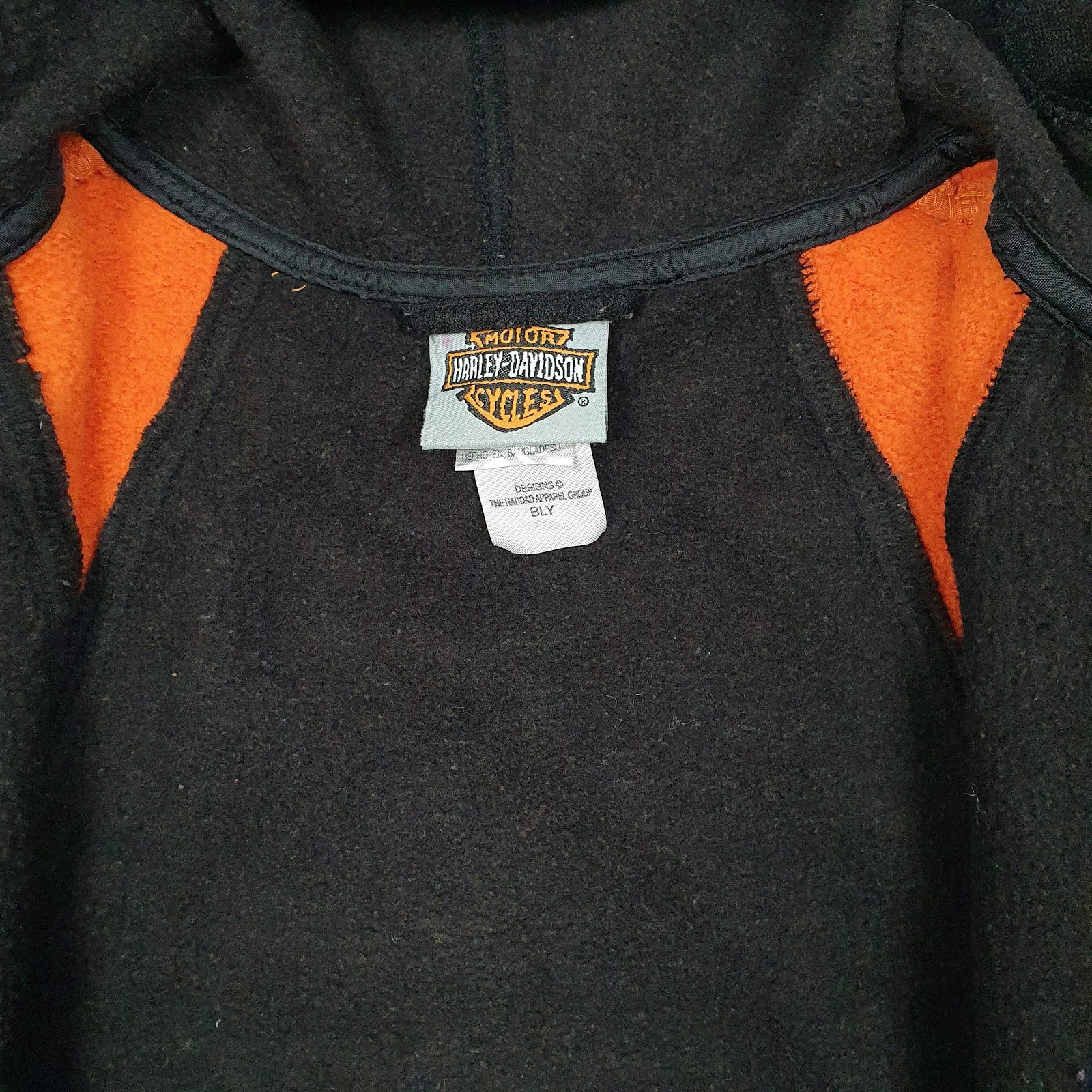 Mens Black Harley Davidson Motorcycles Hoodie Full Zip Jumper