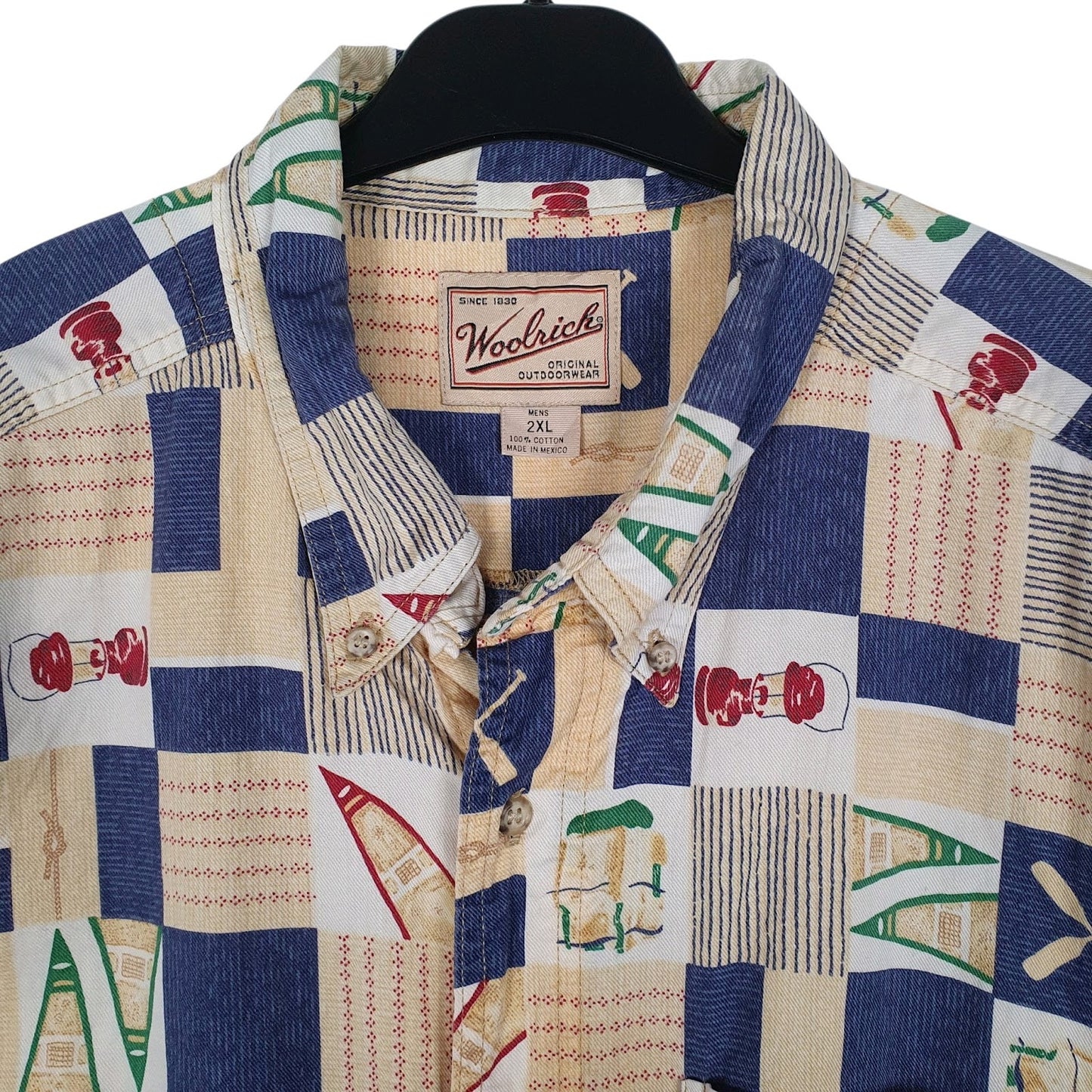 Mens Beige Woolrich Patterned  Shirt