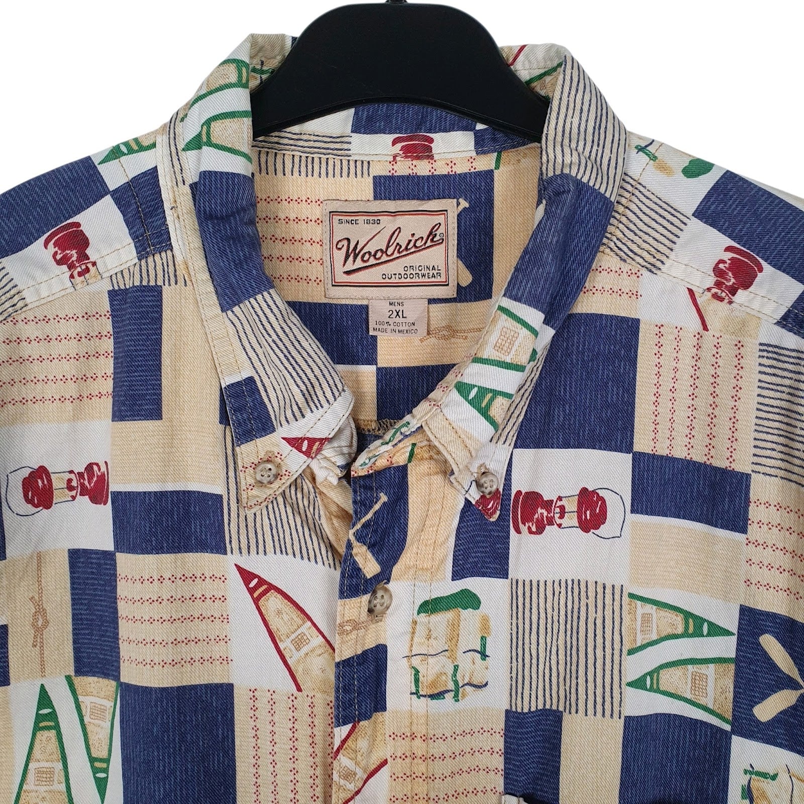 Mens Beige Woolrich Patterned  Shirt