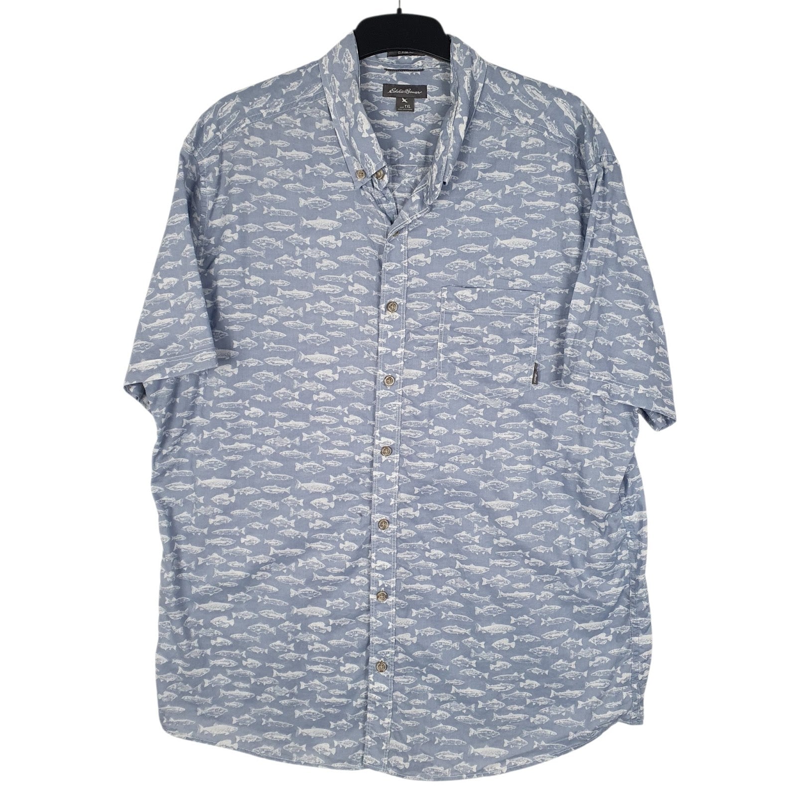 Mens Blue Eddie Bauer  Short Sleeve Shirt