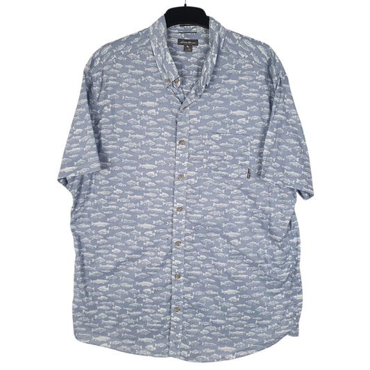 Mens Blue Eddie Bauer  Short Sleeve Shirt