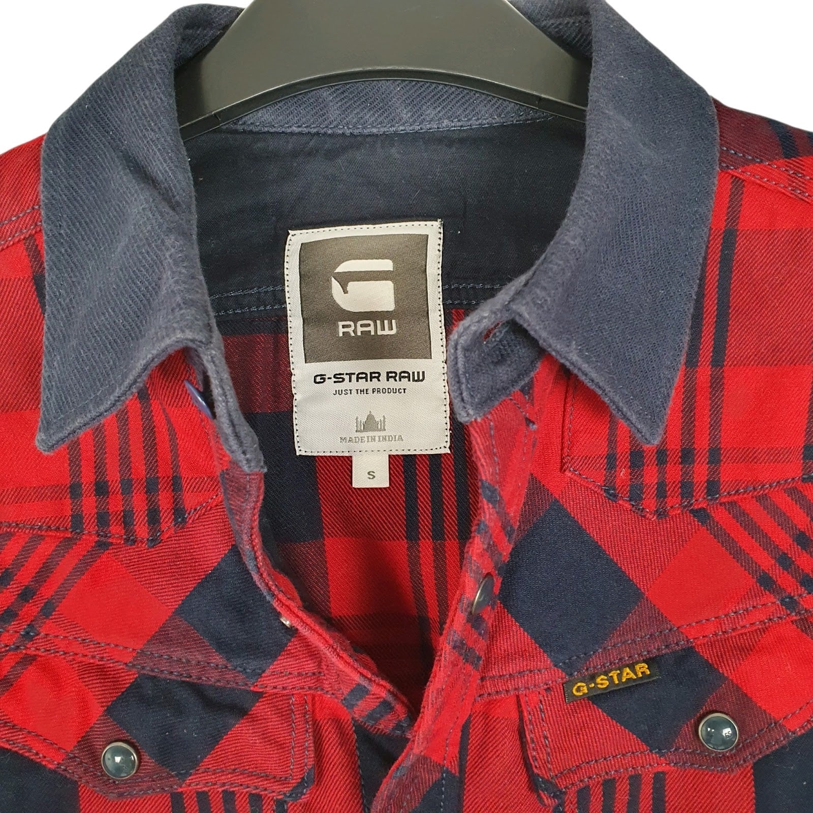 Mens Red G Star Raw Flannel Shacket Plaid  Shirt