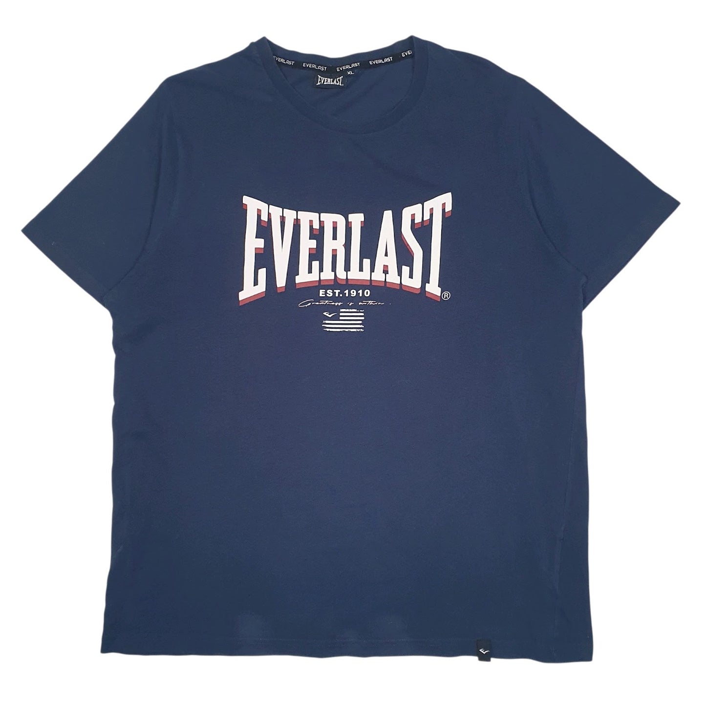 Mens Navy Everlast Spellout Short Sleeve T Shirt