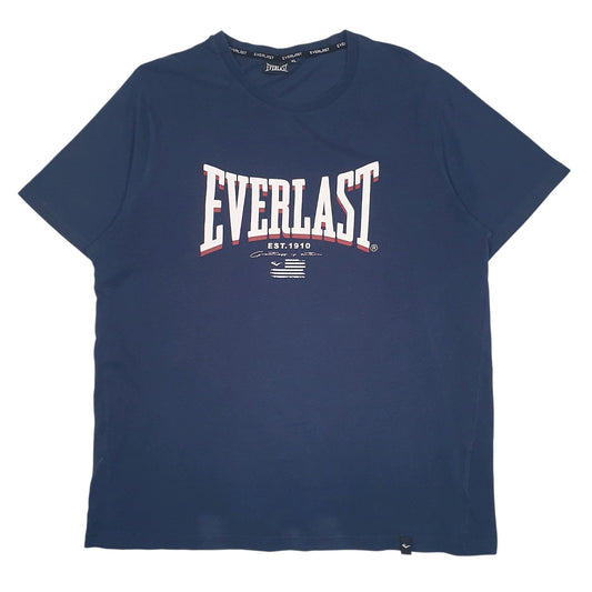 Mens Navy Everlast Spellout Short Sleeve T Shirt
