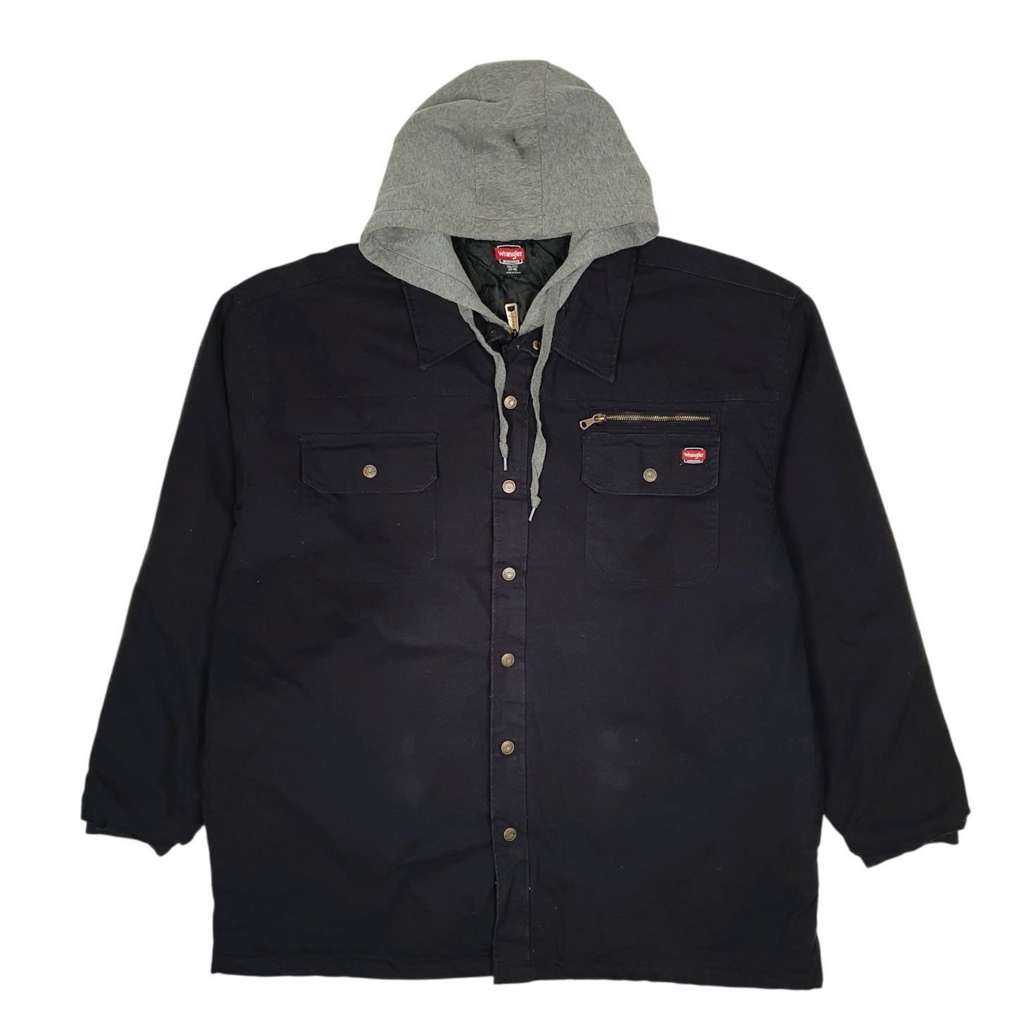 Mens Navy Wrangler Hooded Chore  Coat