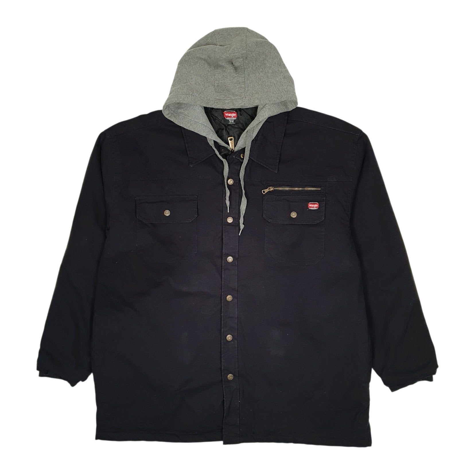 Mens Navy Wrangler Hooded Chore  Coat