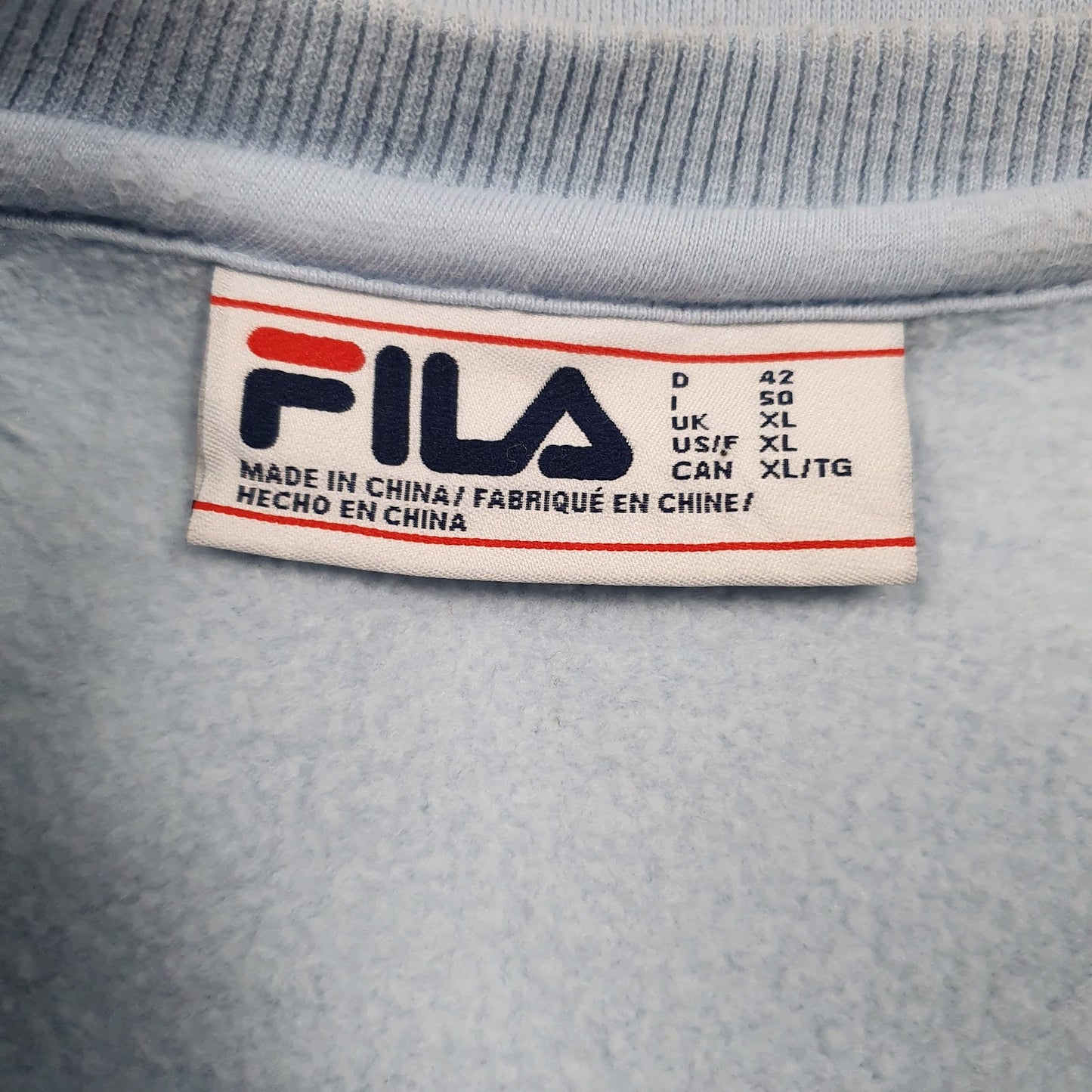 Womens Blue Fila Spellout Crewneck Jumper