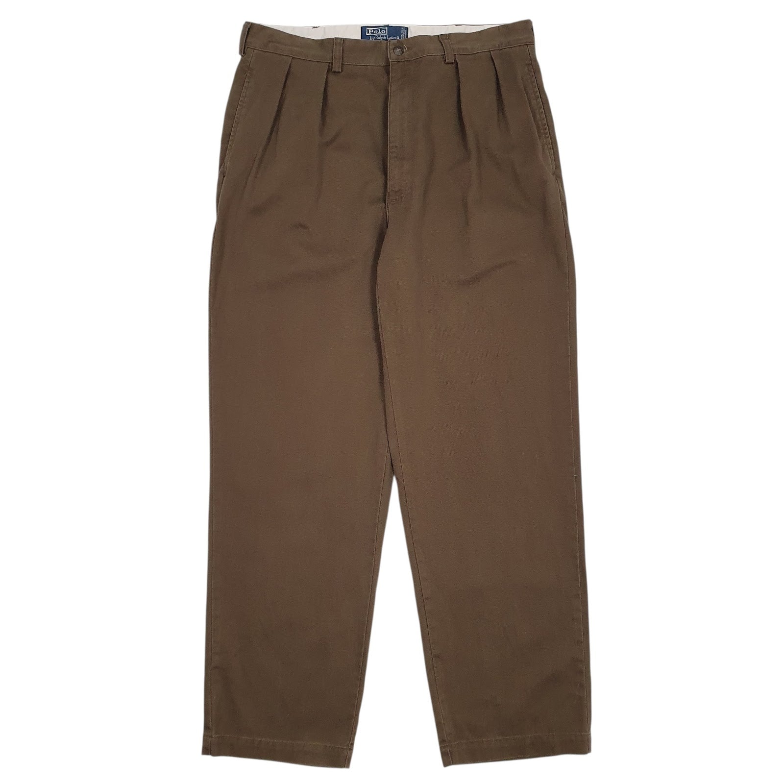 Mens Brown Polo Ralph Lauren Andrew Pant Pleated Chino Trousers