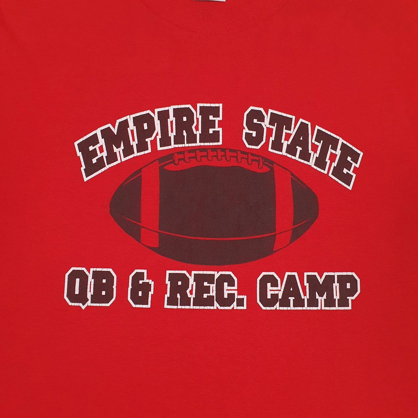 Mens Red Fruit Of The Loom Empire State  T Shirt