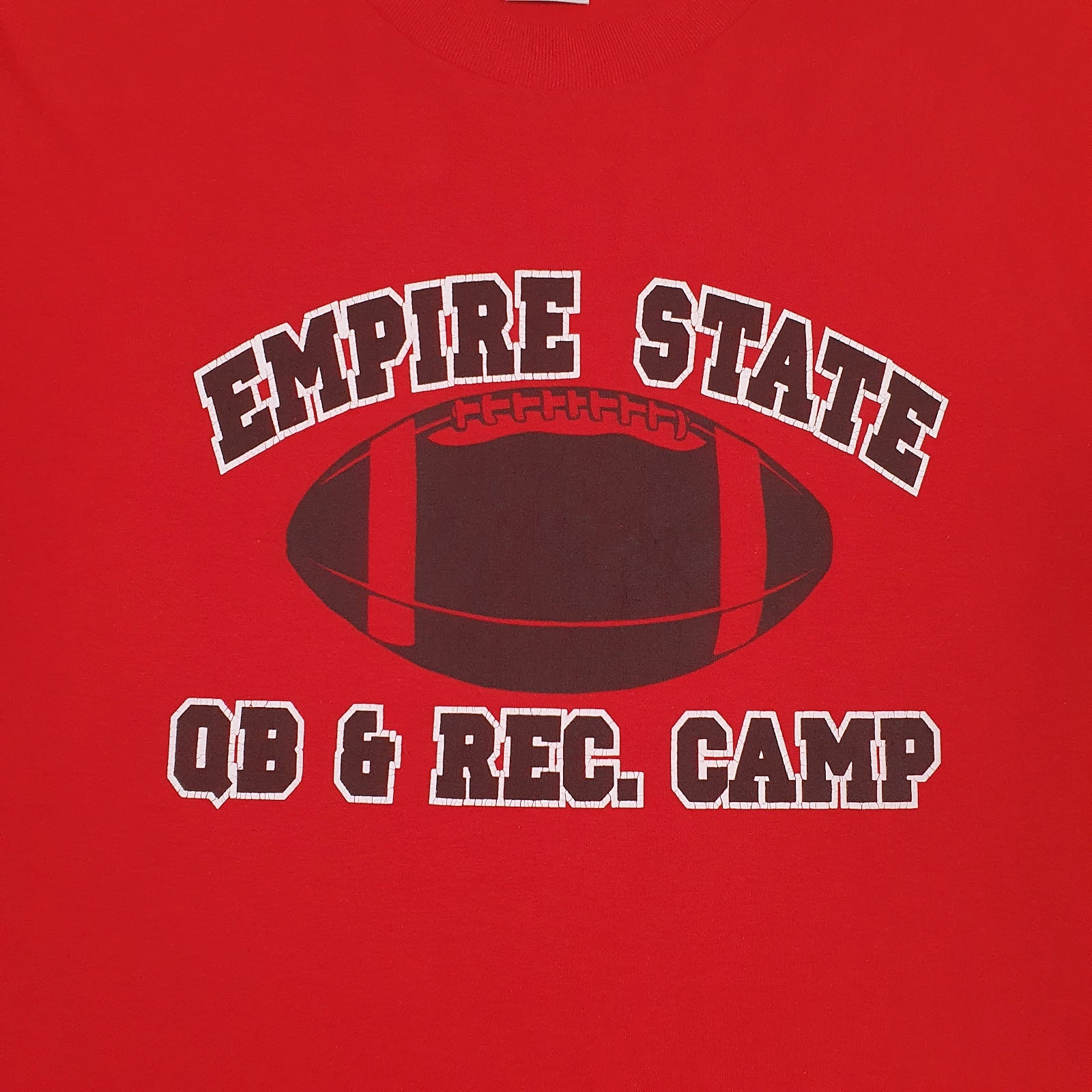 Mens Red Fruit Of The Loom Empire State  T Shirt