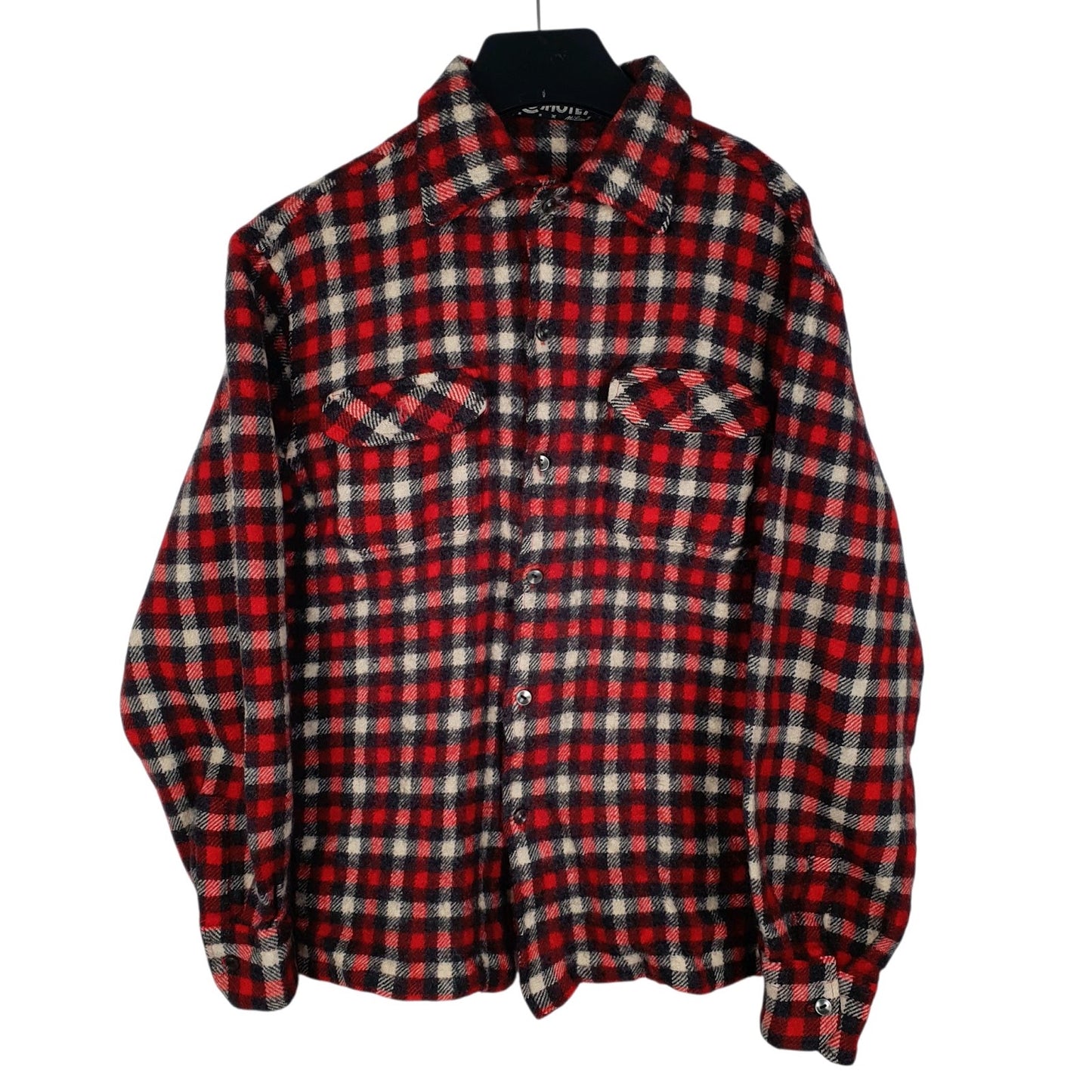 Womens Red Cosmotex Vintage Flannel Long Sleeve Shirt