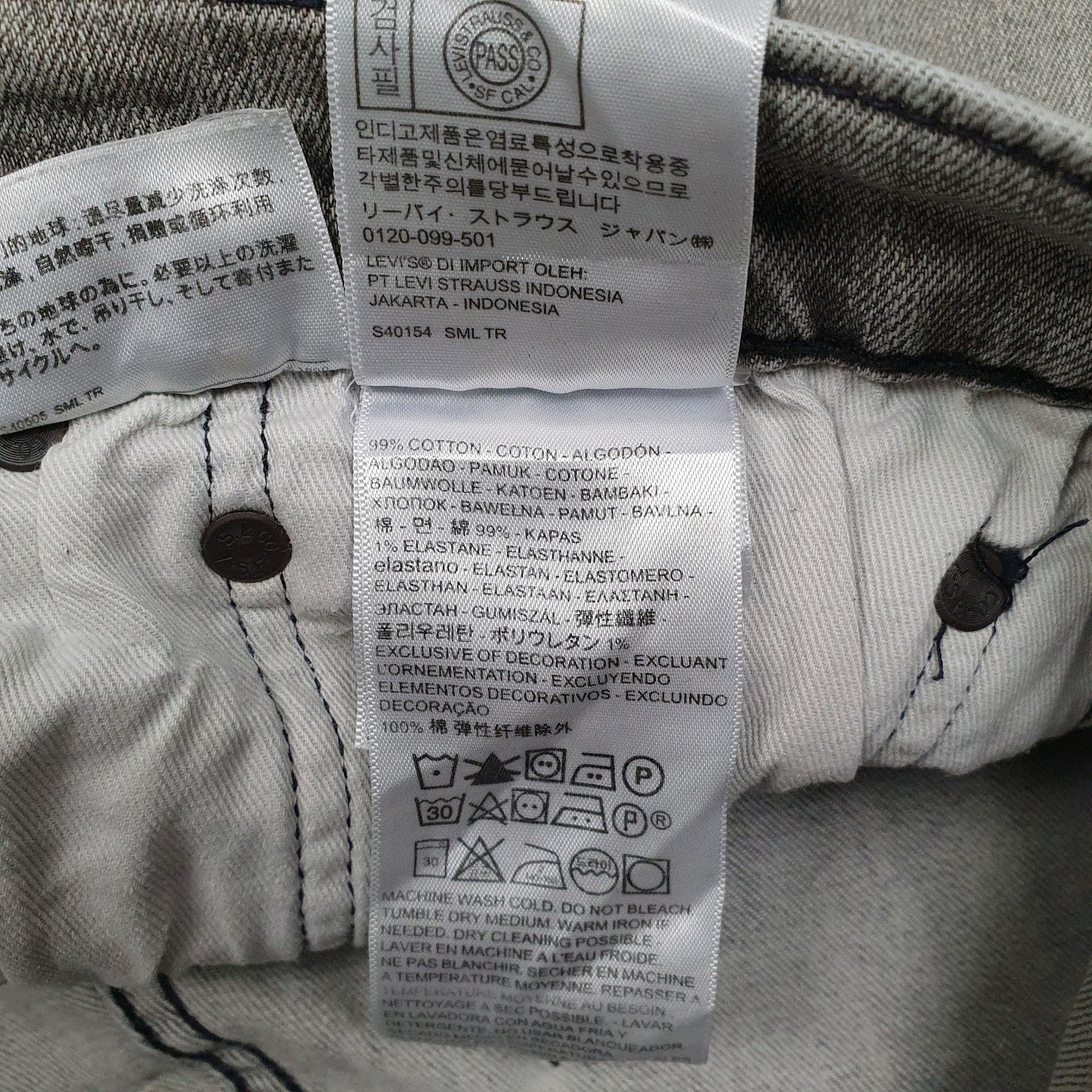 Mens Grey Levis Premium Stretch  Jeans