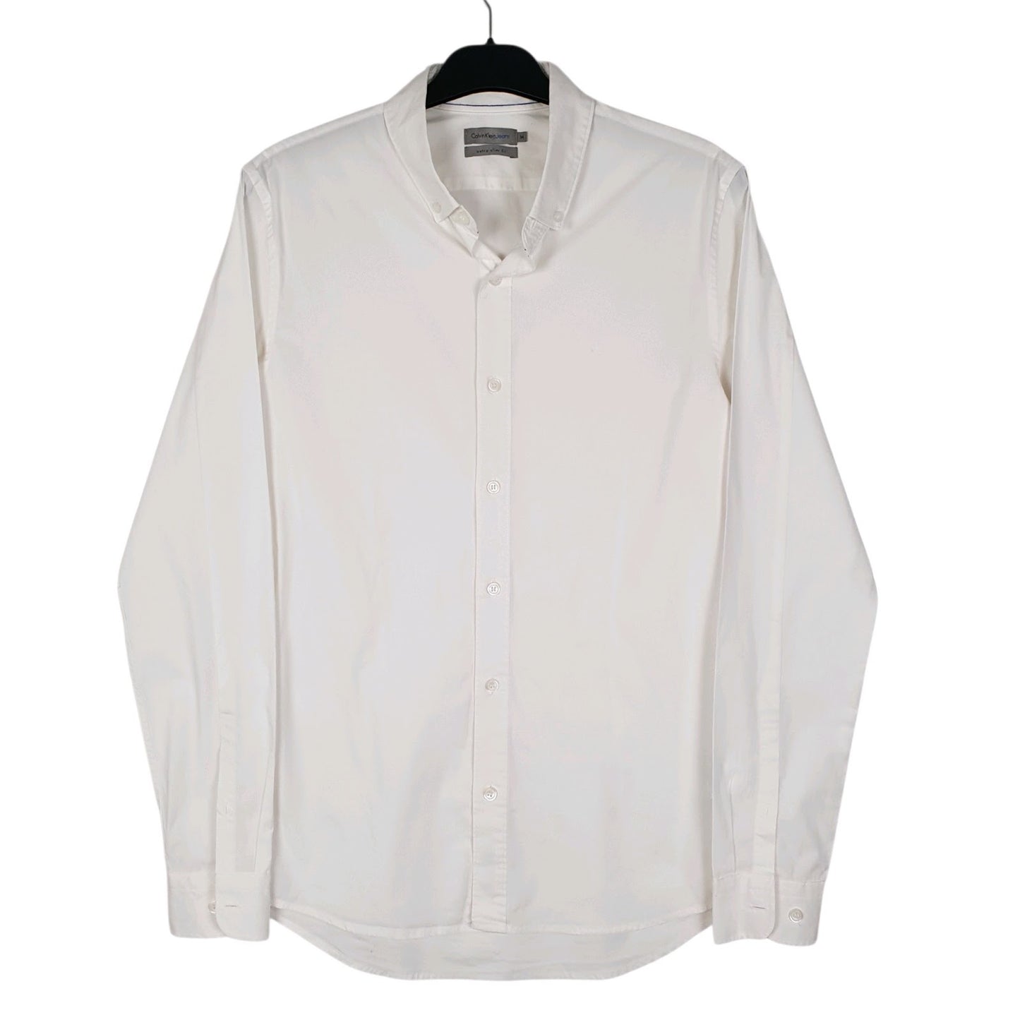 Mens White Calvin Klein  Long Sleeve Shirt