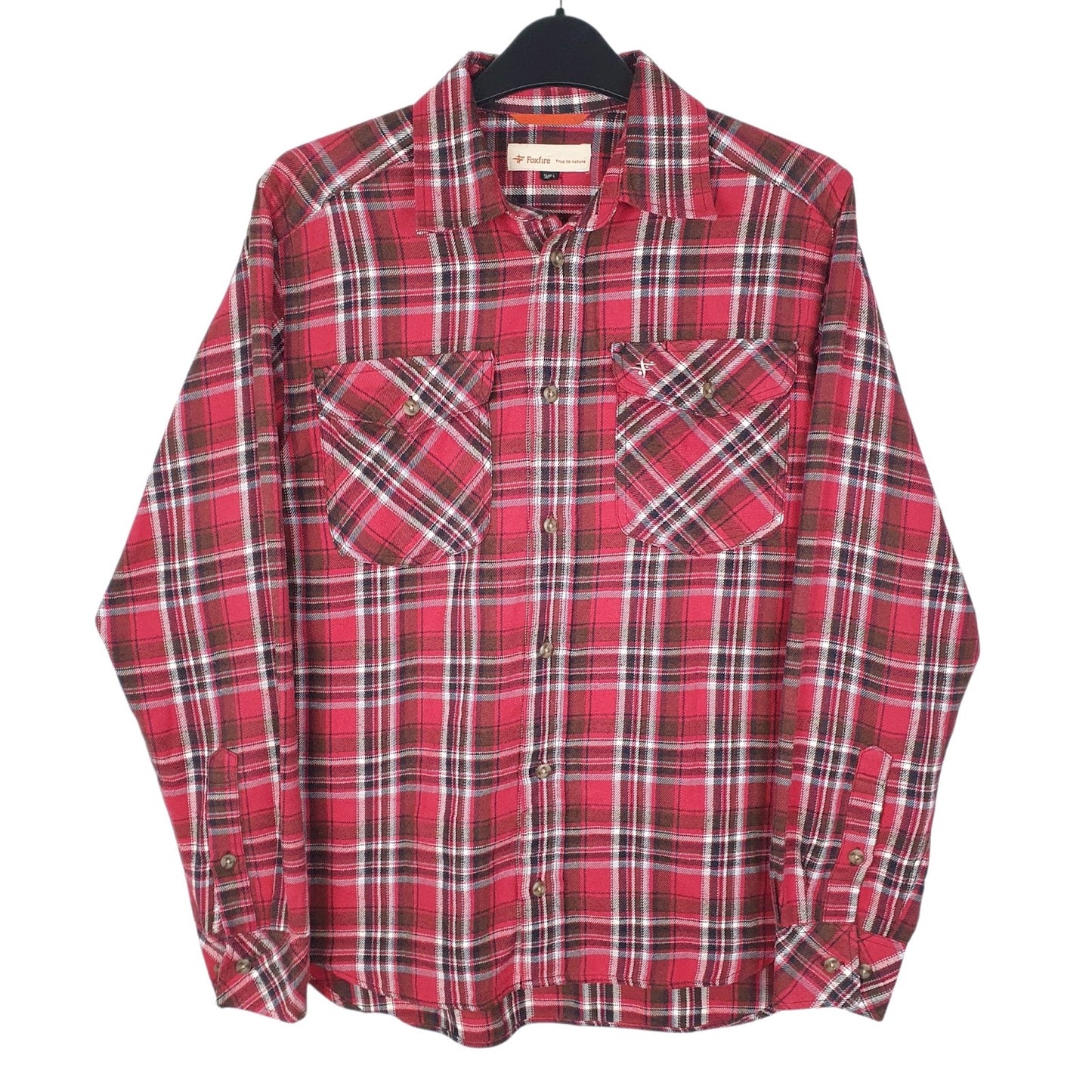 Mens Red Fox Fire Flannel Long Sleeve Shirt