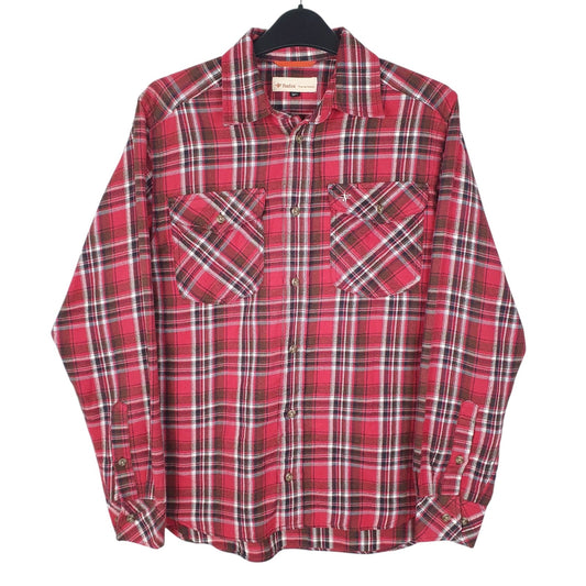Mens Red Fox Fire Flannel Long Sleeve Shirt