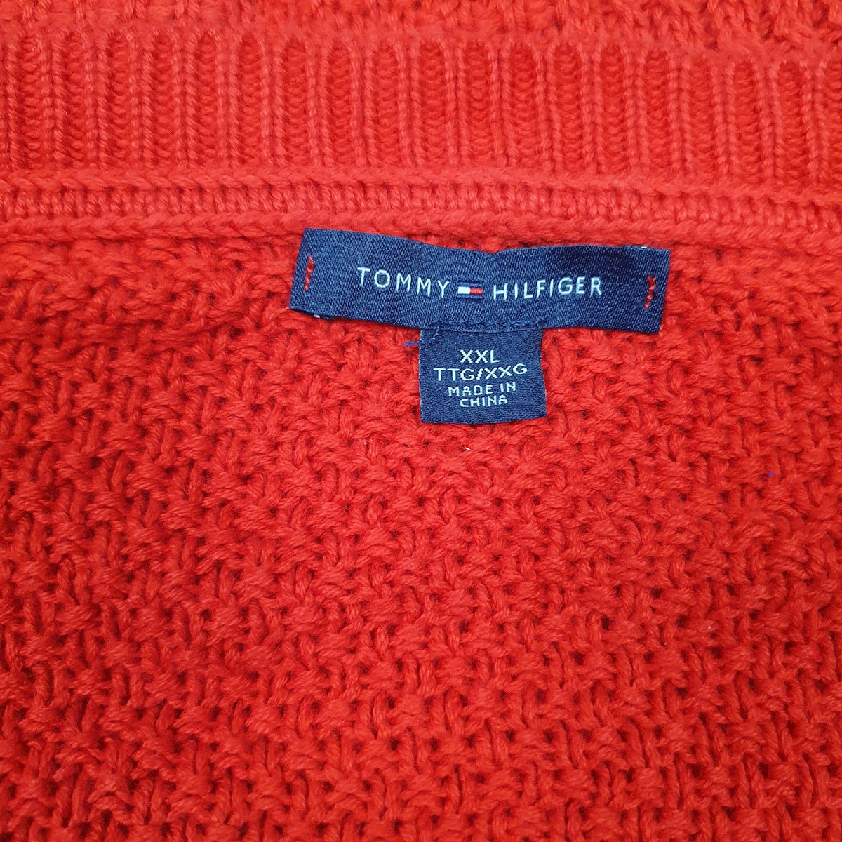 Mens Red Tommy Hilfiger Knit Crewneck Jumper