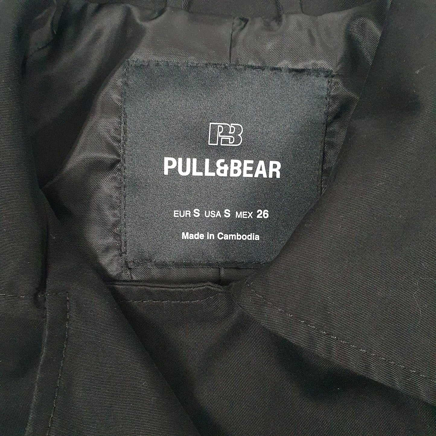 Womens Black Pull & Bear  Full Zip Coat