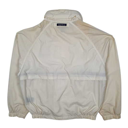 Mens Cream Nautica Vintage 90s Hoodie Coat