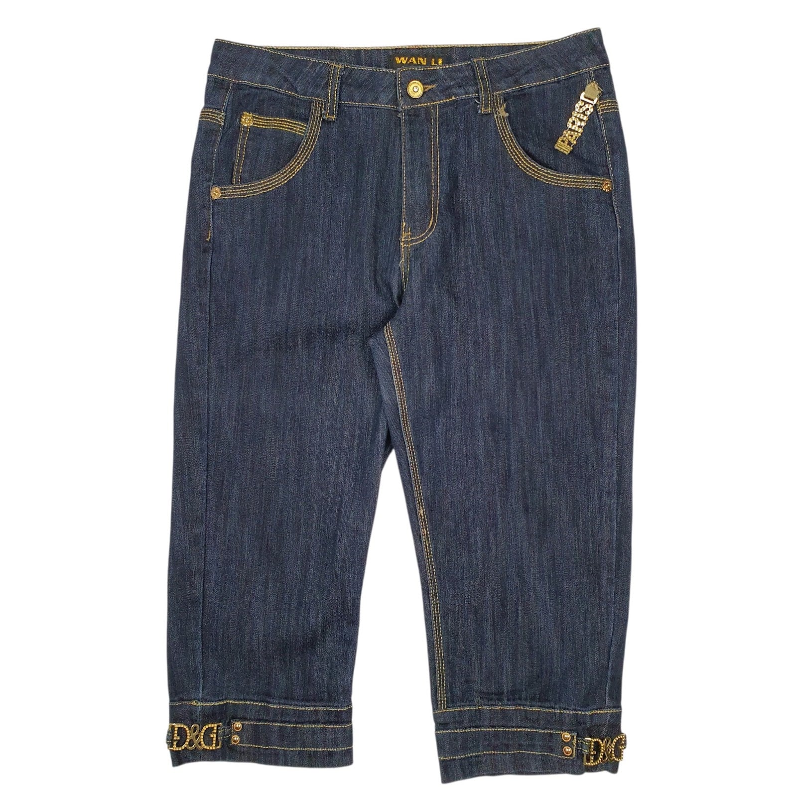 Womens Blue Wan Li  Capri JeansW32 L19