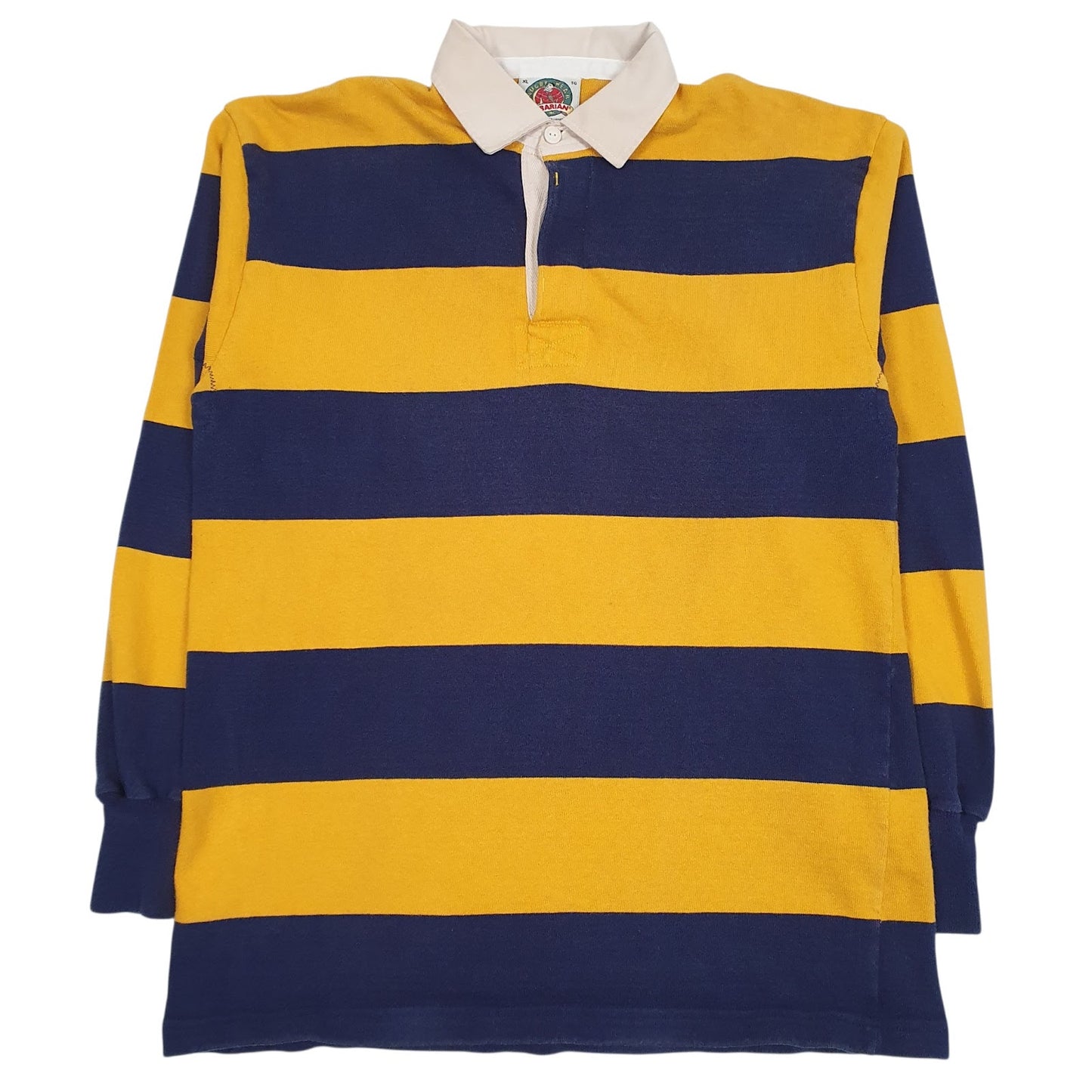 Mens Yellow Barbarian Rugby Long Sleeve Polo Shirt