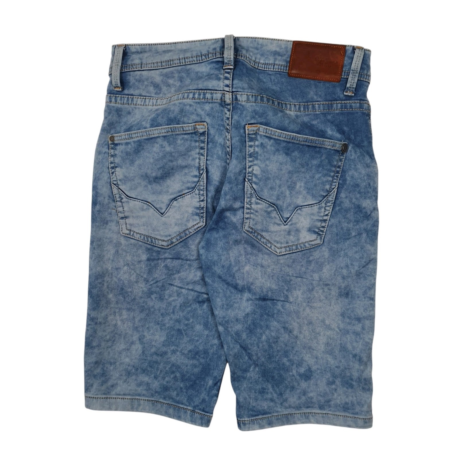 Mens Blue Pepe Jeans Acid Wash  Shorts