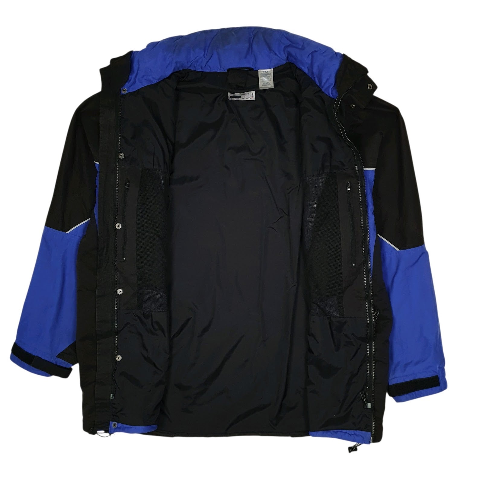 Mens Blue Fila Windbreaker Crewneck Coat