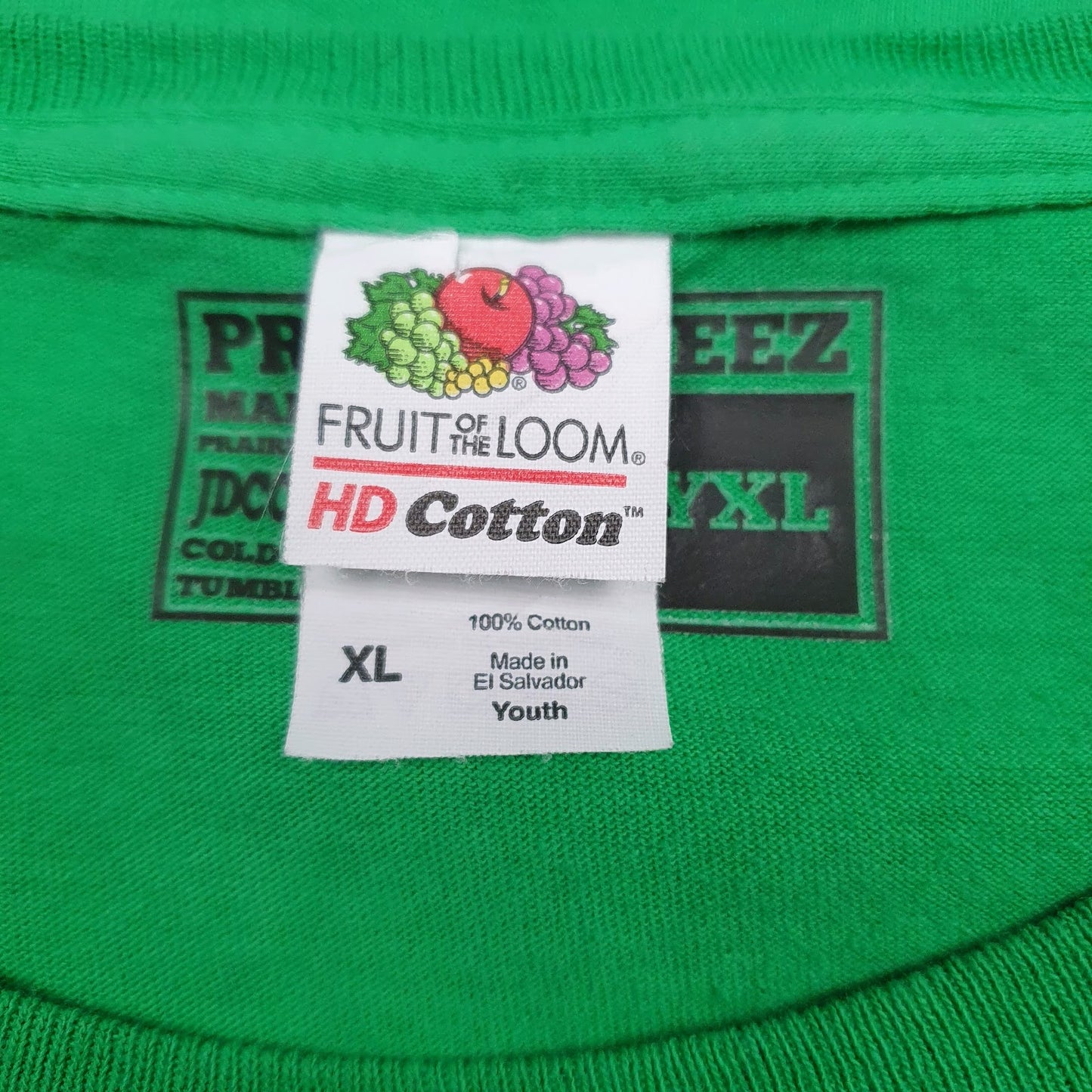 Mens Green Fruit Of The Loom   T Shirt
