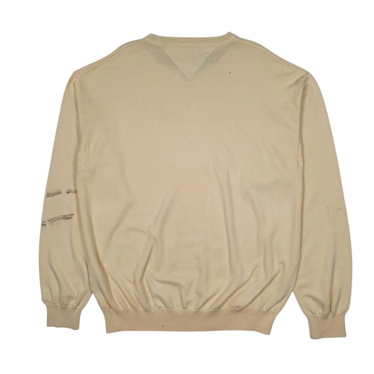 Mens Yellow Tommy Hilfiger Vintage 2000s Golf Crewneck Jumper