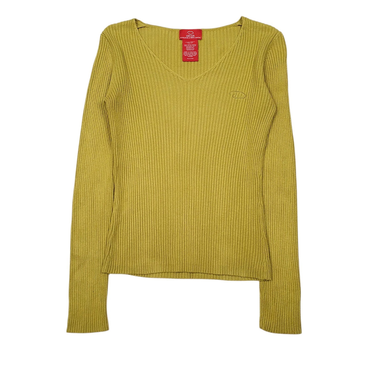 Womens Green Oscar De La Renta Knit V Neck Jumper