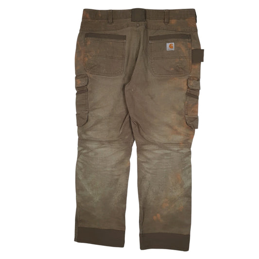 Mens Brown Carhartt 103335 Double Front  Trousers