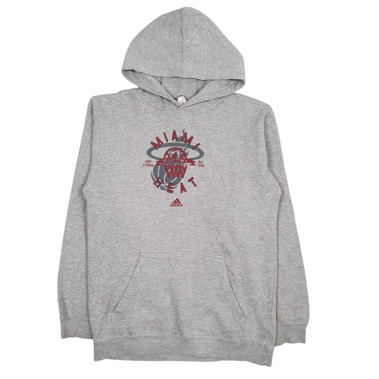 Mens Grey Adidas Miami Heat Hoodie Jumper