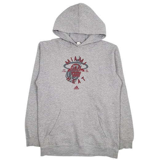 Mens Grey Adidas Miami Heat Hoodie Jumper