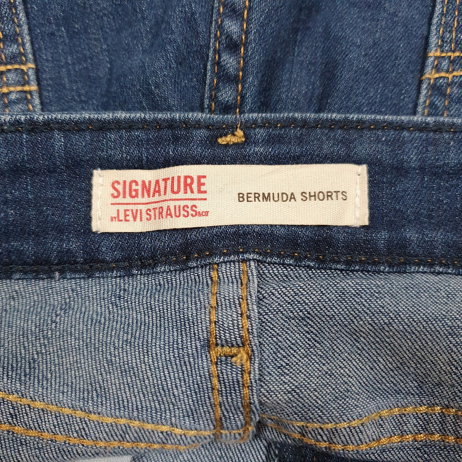 Womens Blue Levis Signature Bermuda Hoodie Shorts