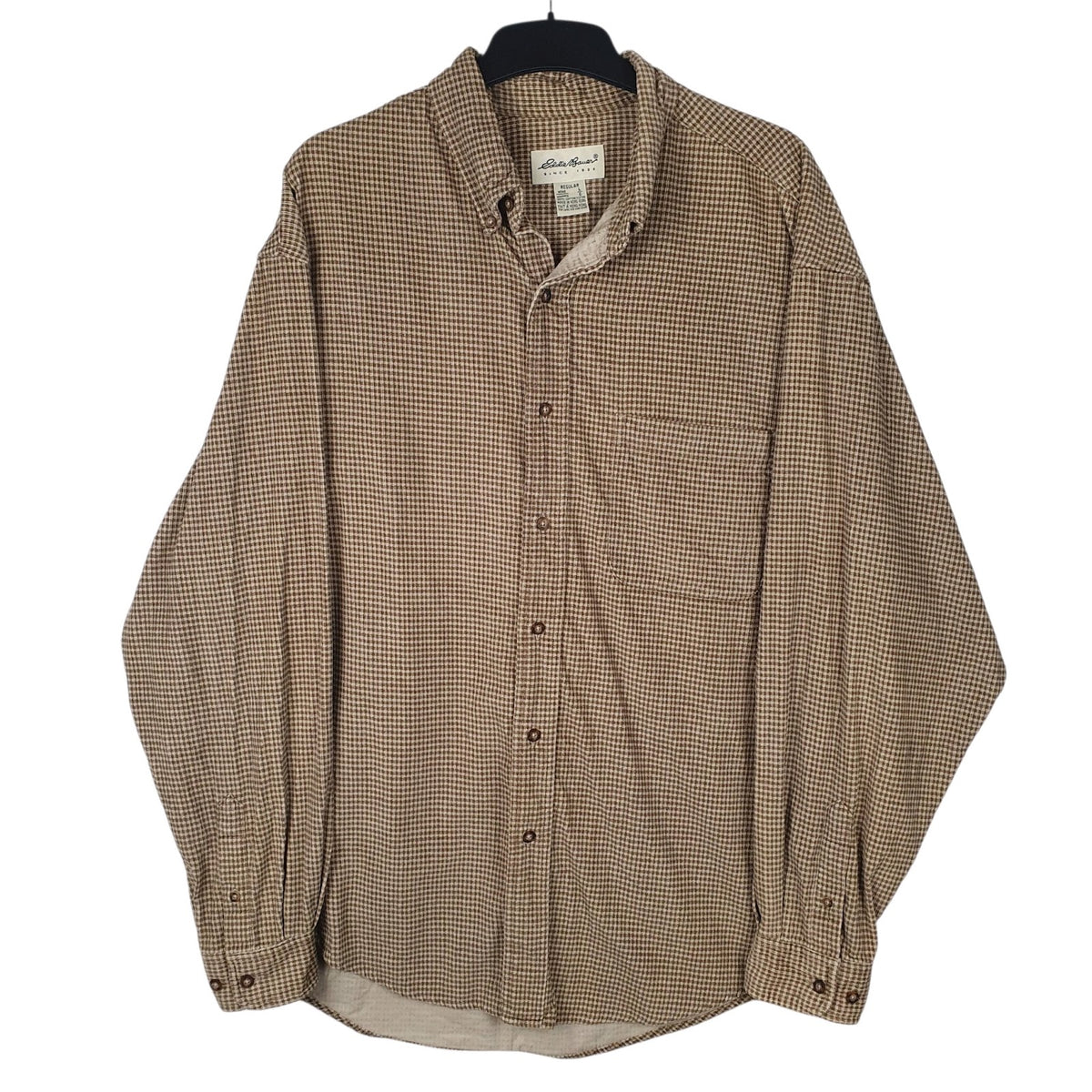 Mens Brown Eddie Bauer Flannel Long Sleeve Shirt