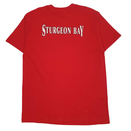 Mens Red Fruit Of The Loom Clipper  T Shirt