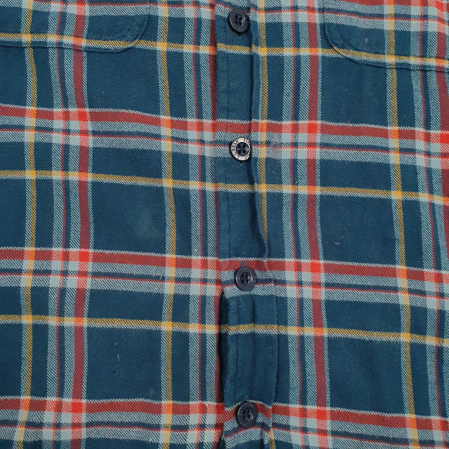 Mens Blue L.L.Bean Flannel  Coat